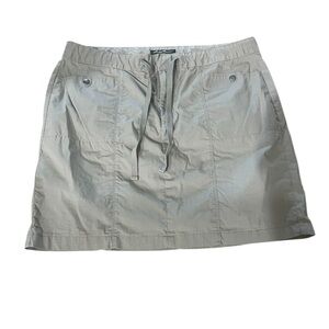 Chic Eddie Bauer Women’s Kahaki A-Line Skirt with ties & pockets sz 16